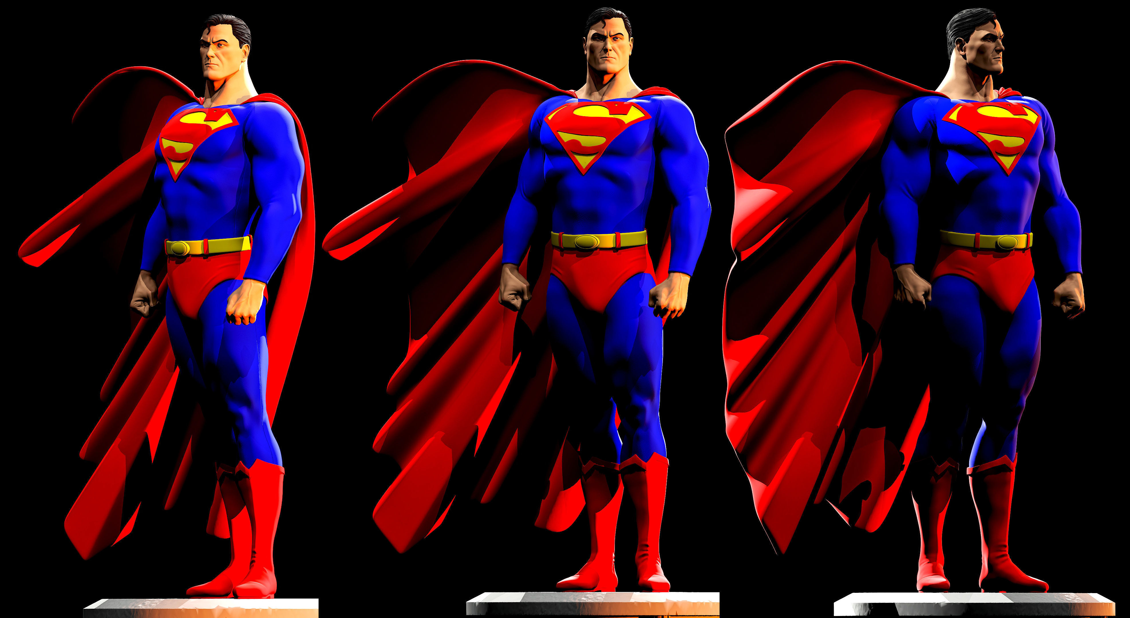 Superman Alex Ross style 3D print model_5