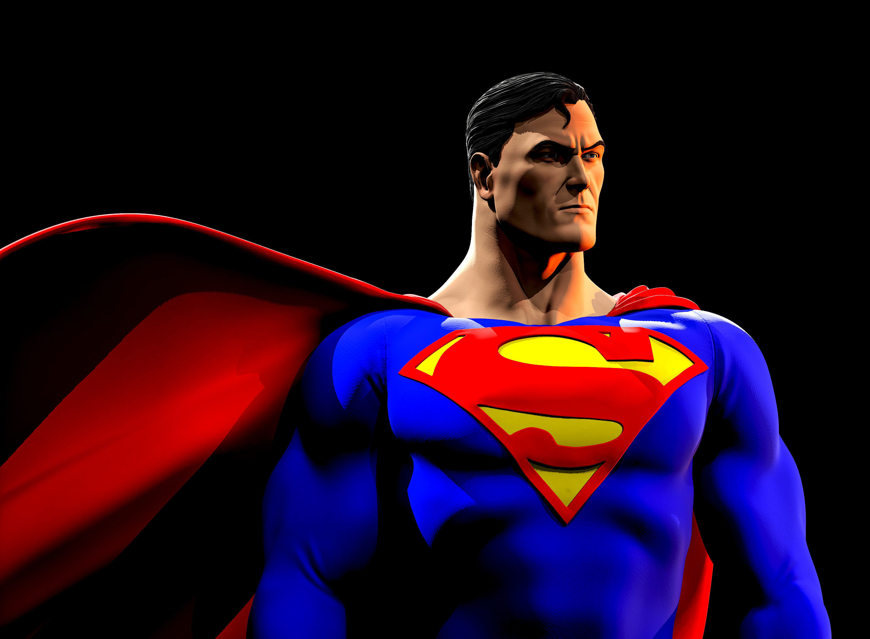Superman Alex Ross style 3D print model_2