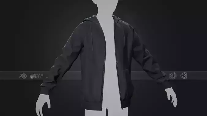 Black Open Hoodie Style 1