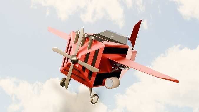 perfect plane Low-poly 3D model