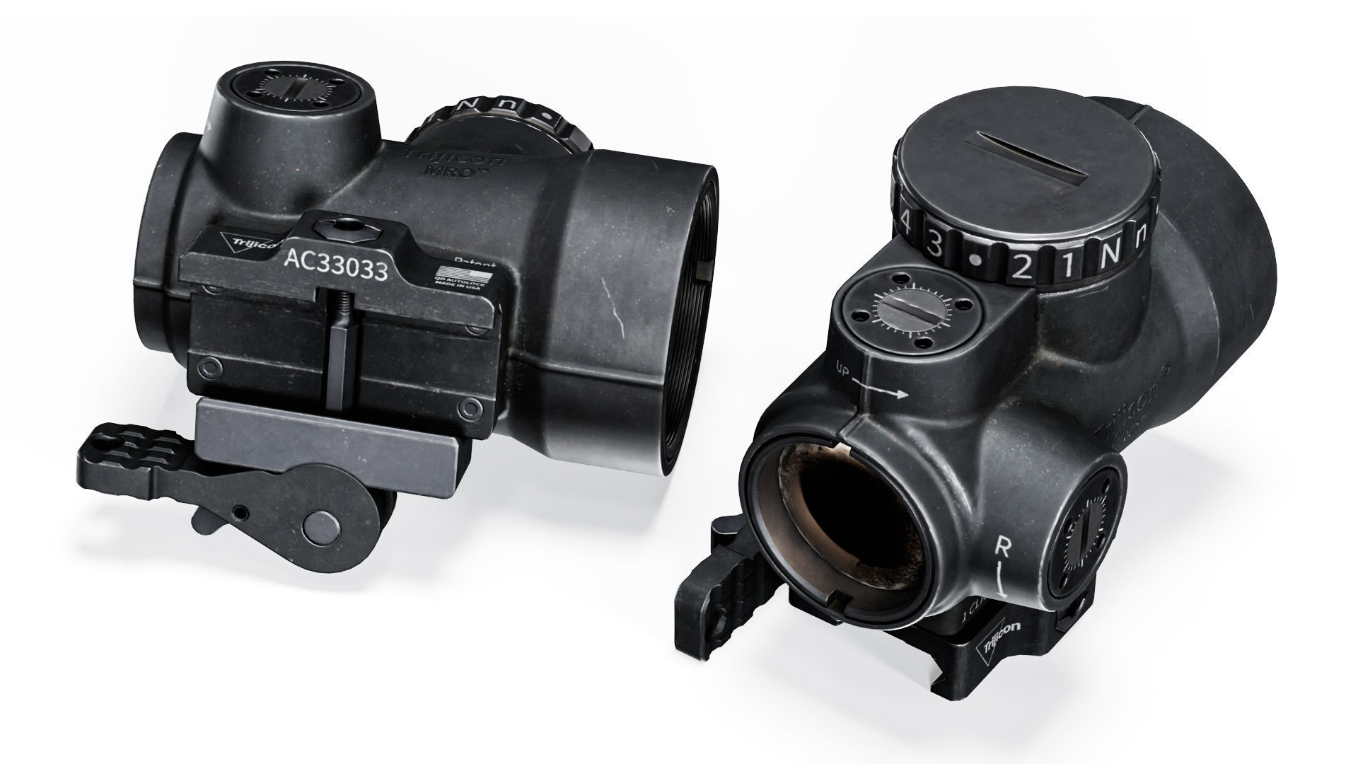 TRIJICON MRO RED DOT Low-poly 3D model_3