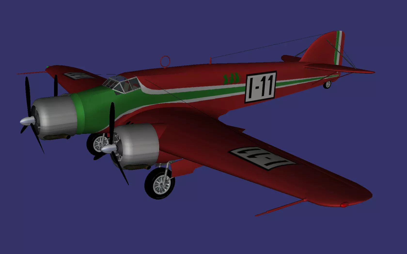 Savoia Marchetti SM 79 T Low-poly 3D model