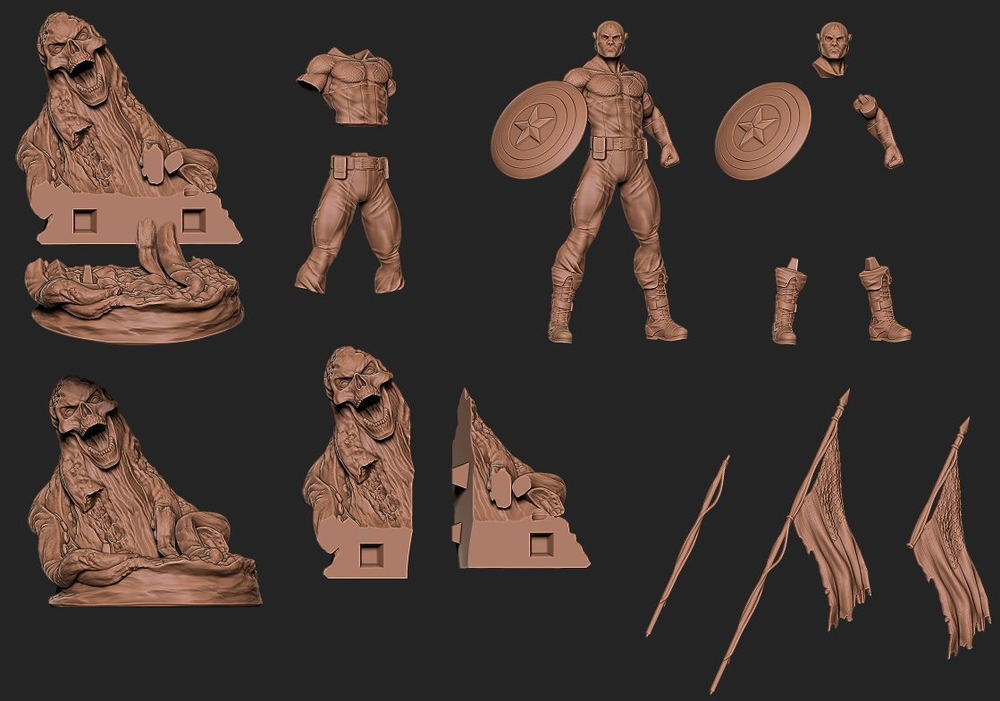 Fan Art - Classic Captain America - Statue 3D print model_7