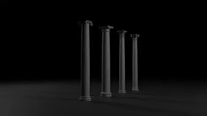 Columns and Fountain Pack HQ Assets Architectural - Game Design