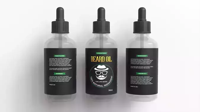 Beard Oil Bottle with label