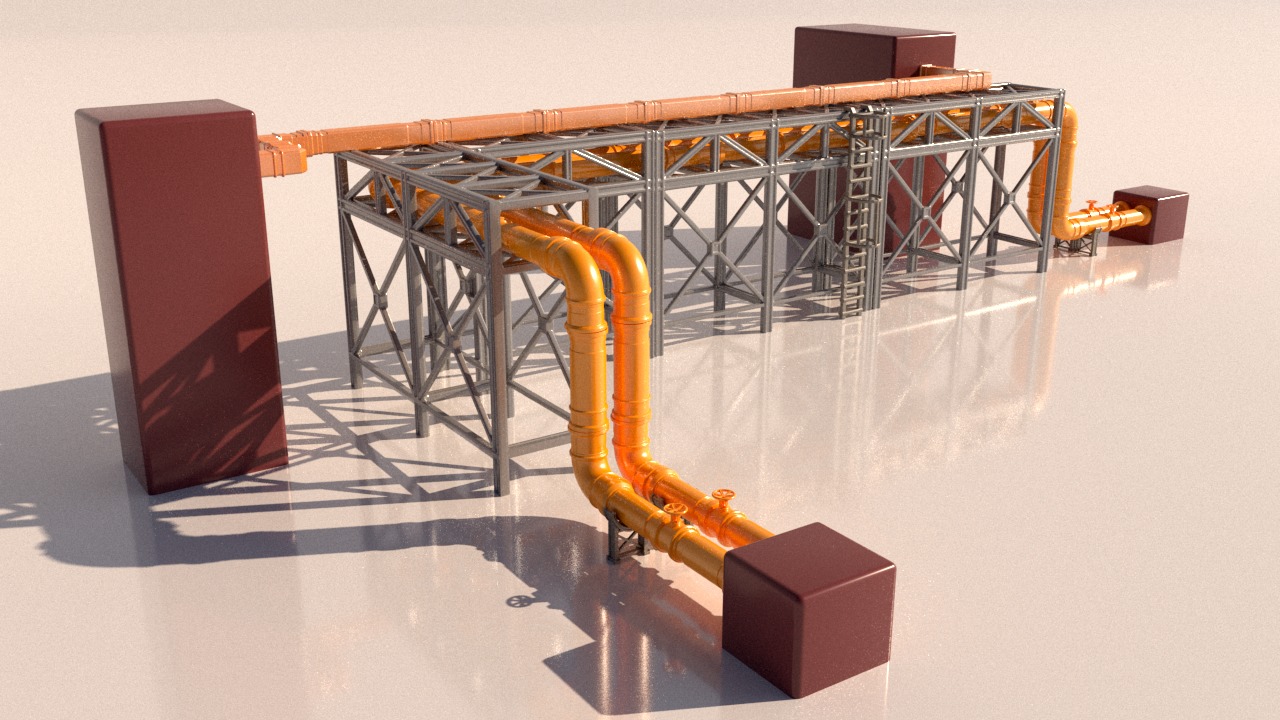 Modular Pipes and pipeline 3D print model_7