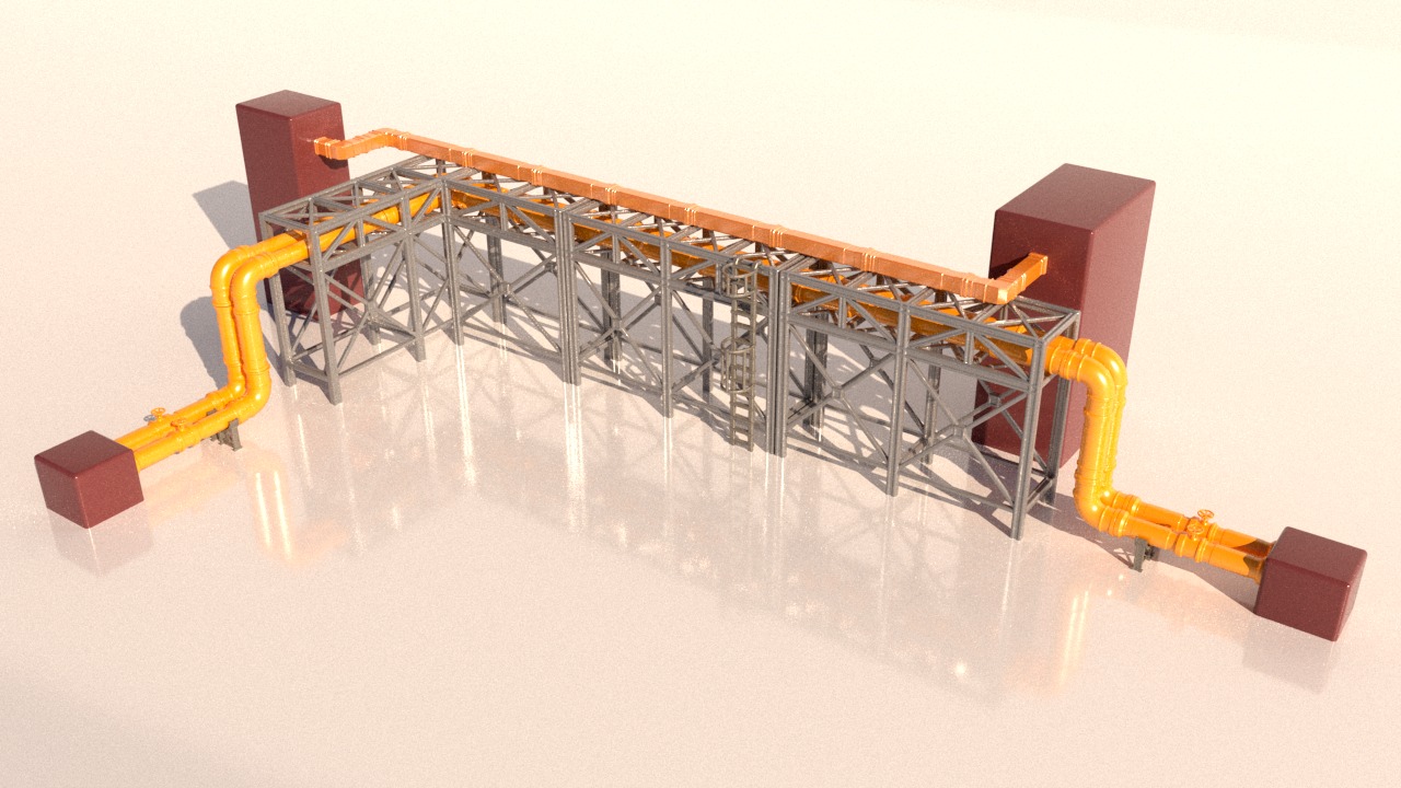 Modular Pipes and pipeline 3D print model_2