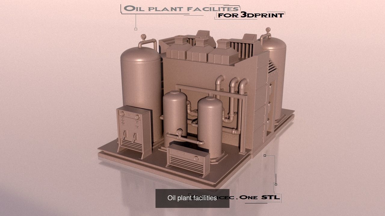 A set of parts to build a factory  for 3Dprint 3D Model Collection_5