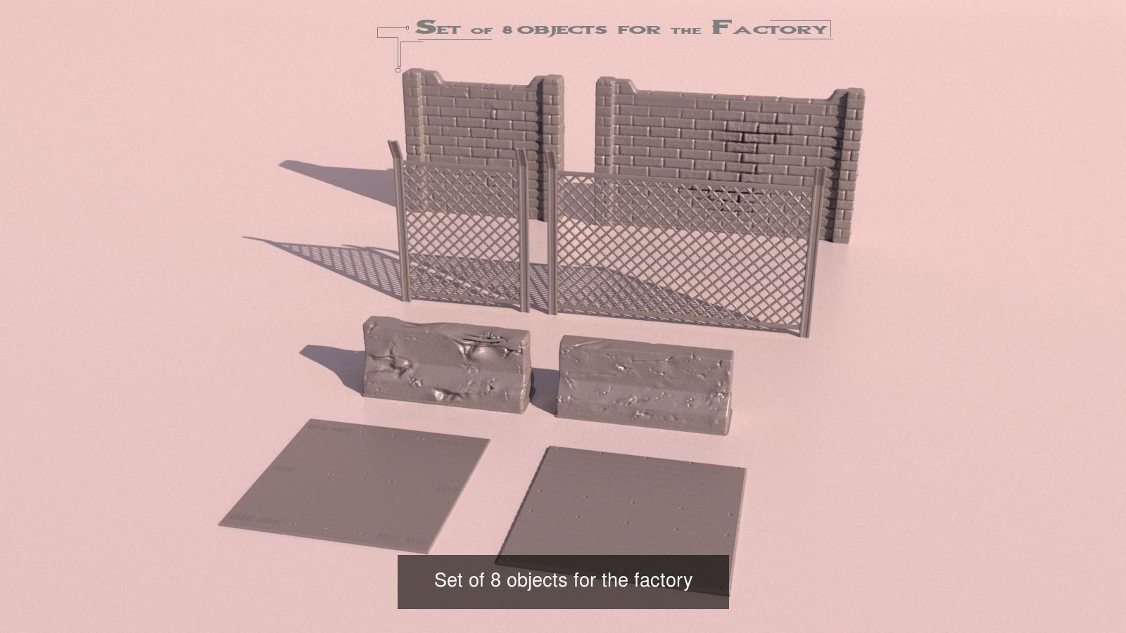 A set of parts to build a factory  for 3Dprint 3D Model Collection_7