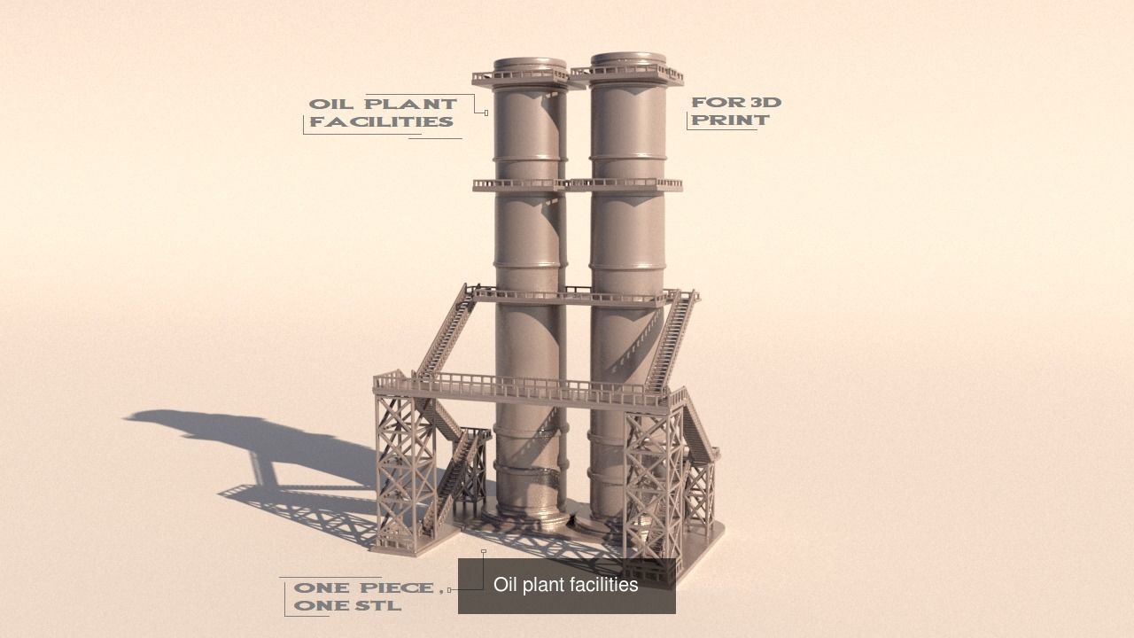 A set of parts to build a factory  for 3Dprint 3D Model Collection_4