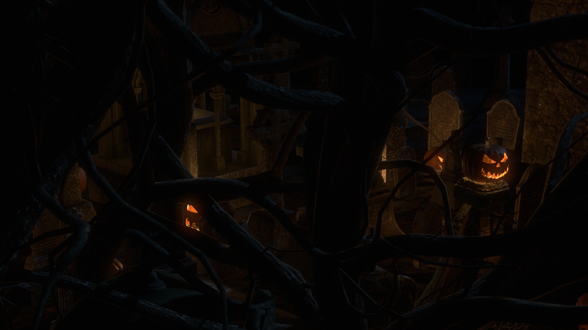 Graveyard and Ghosts Low-poly 3D model_66