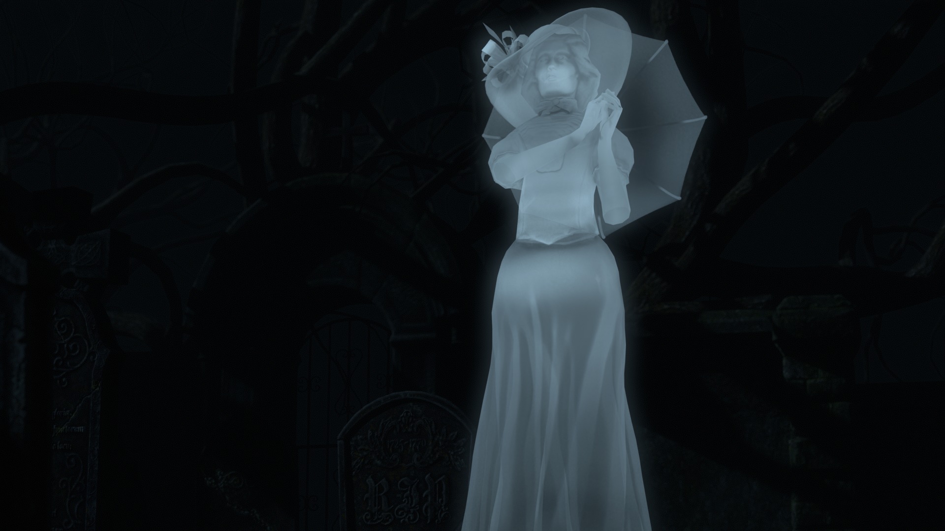 Graveyard and Ghosts Low-poly 3D model_70