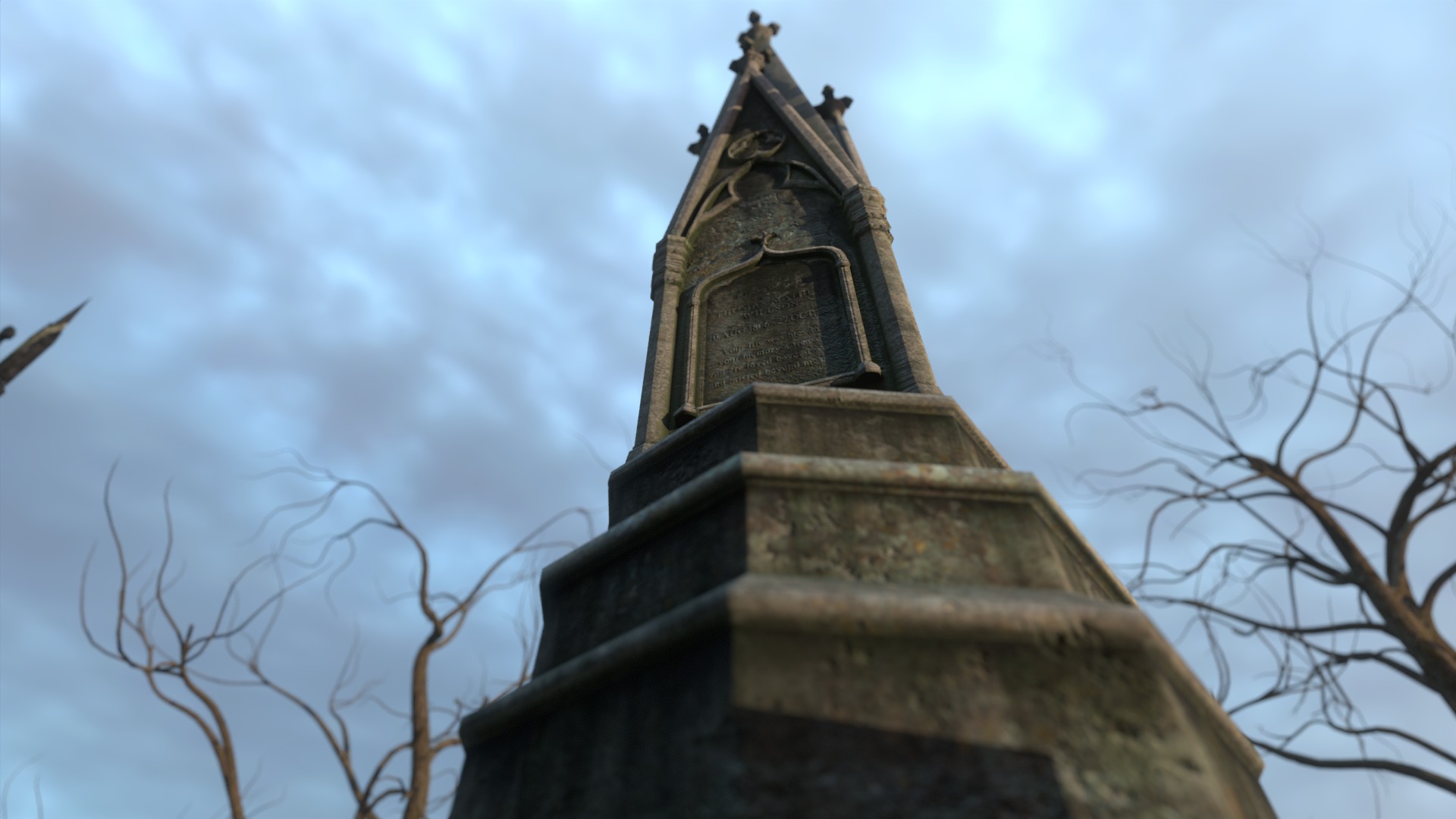 Graveyard and Ghosts Low-poly 3D model_10