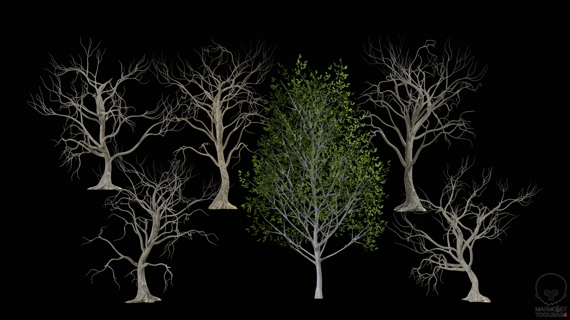 Graveyard and Ghosts Low-poly 3D model_92