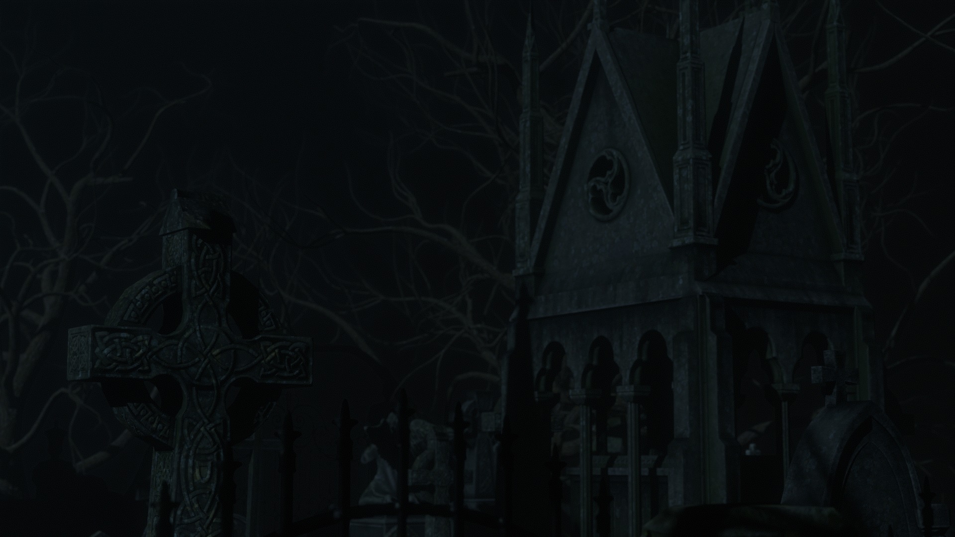 Graveyard and Ghosts Low-poly 3D model_48