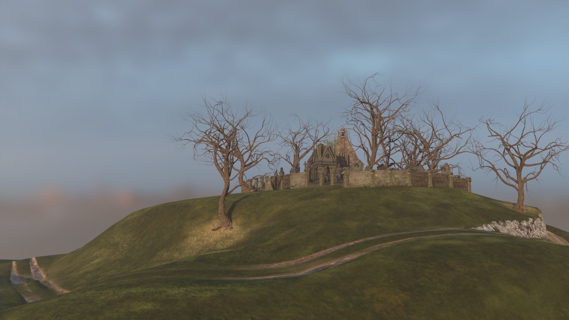 Graveyard and Ghosts Low-poly 3D model_31