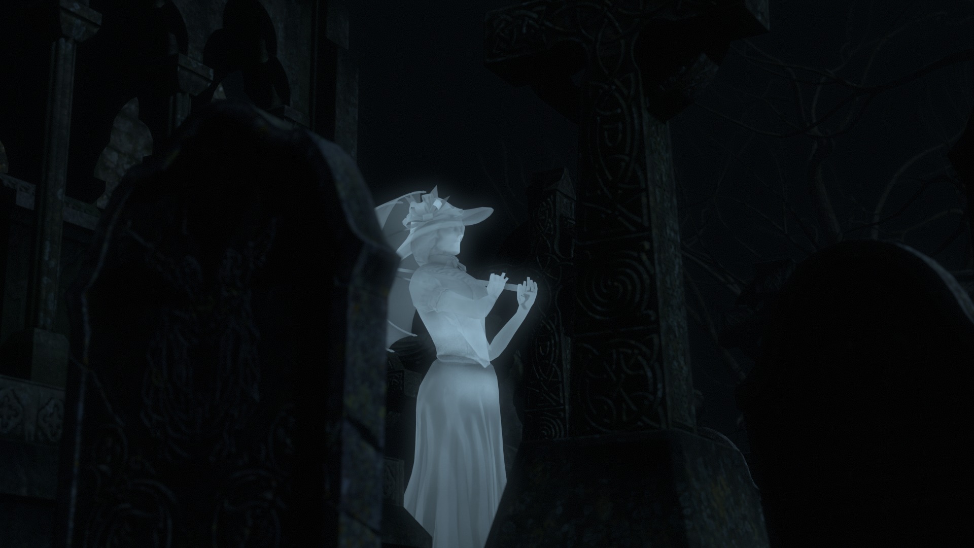 Graveyard and Ghosts Low-poly 3D model_74