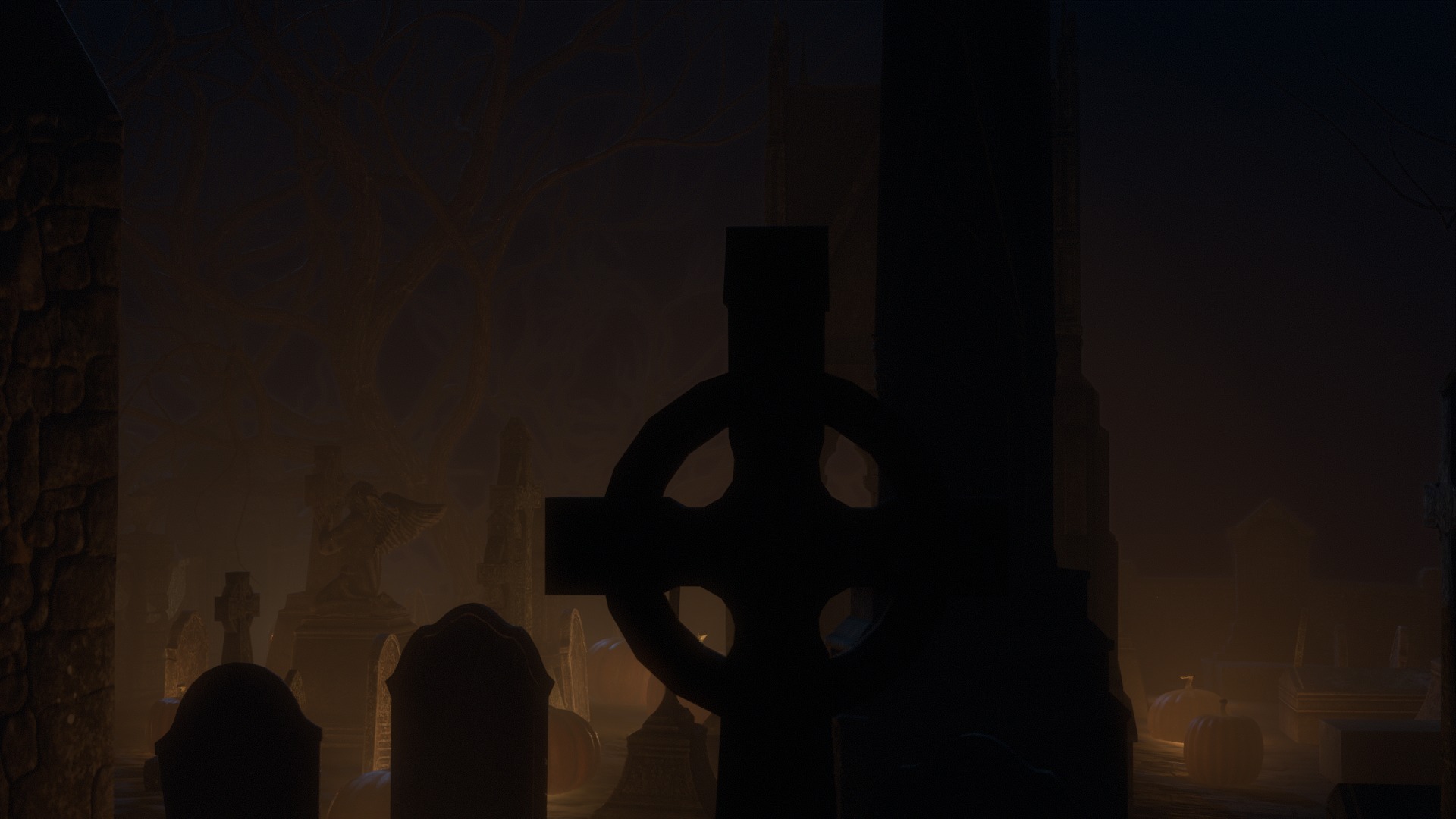 Graveyard and Ghosts Low-poly 3D model_62