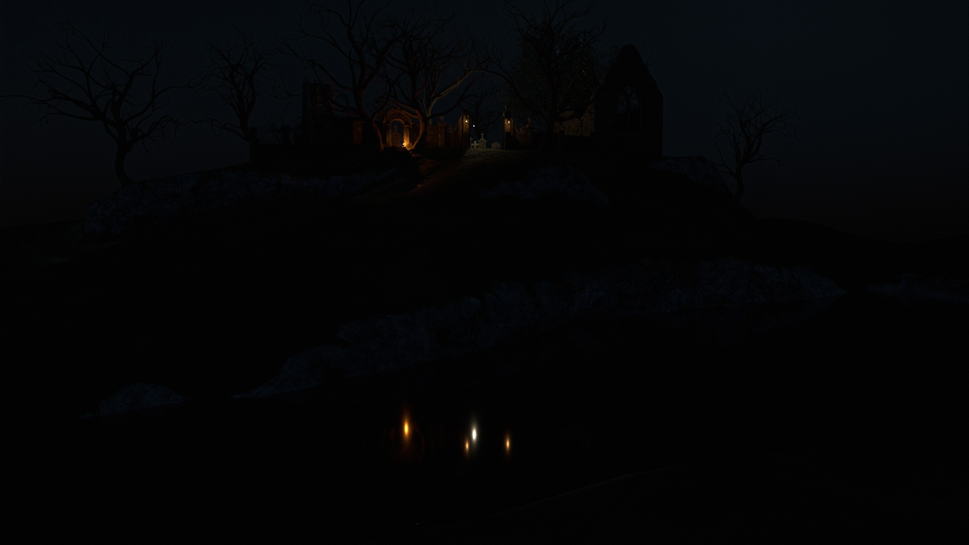 Graveyard and Ghosts Low-poly 3D model_43