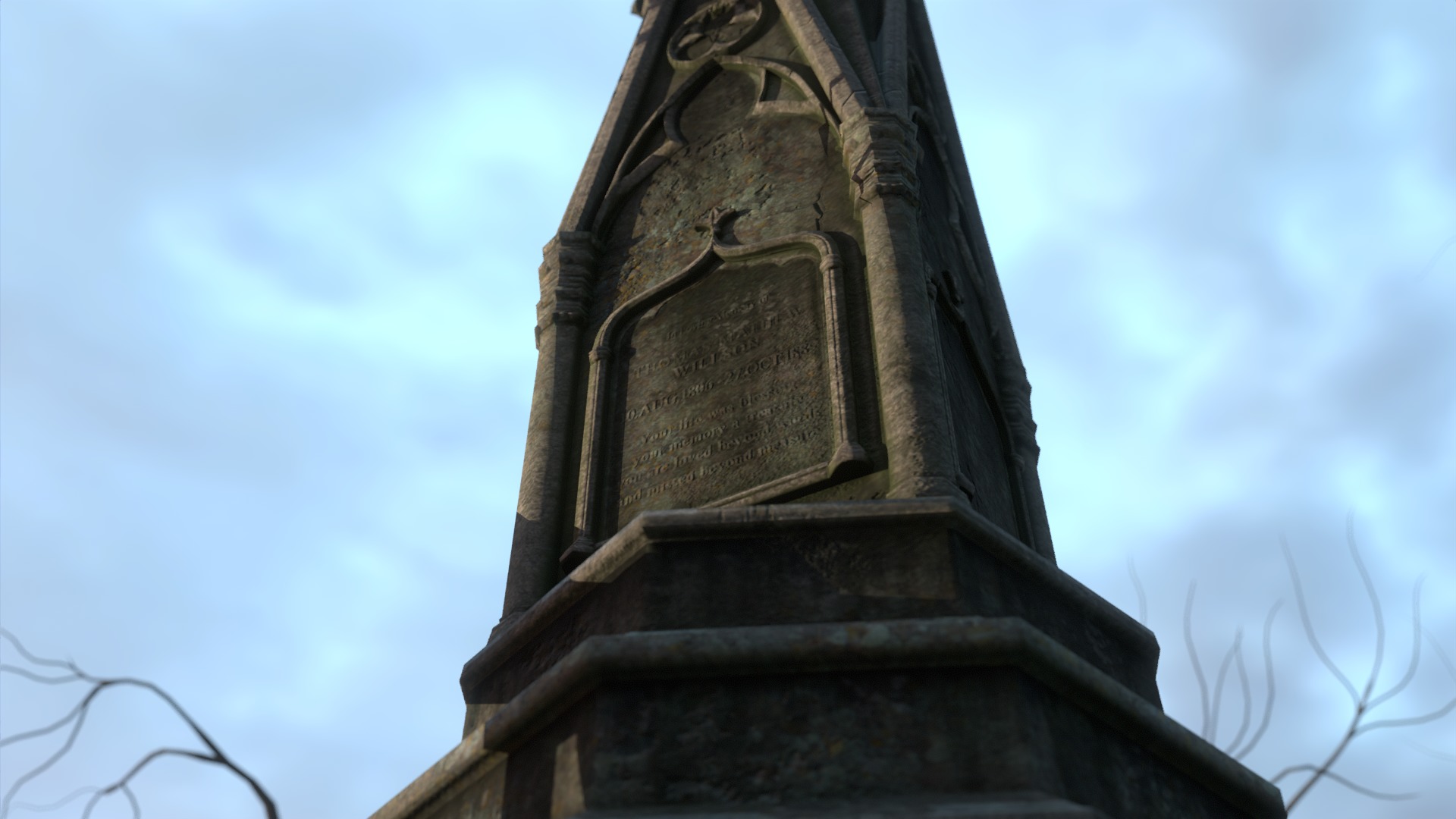 Graveyard and Ghosts Low-poly 3D model_18