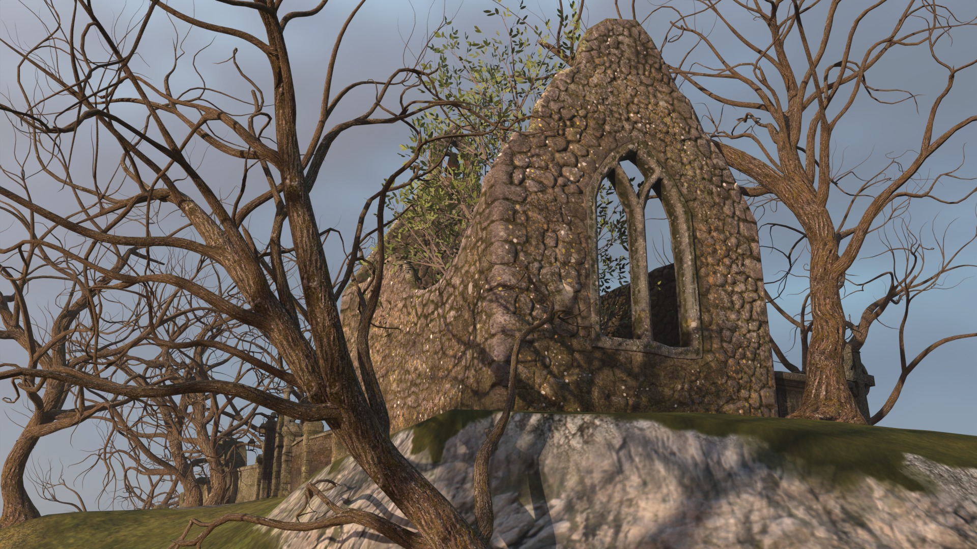 Graveyard and Ghosts Low-poly 3D model_23