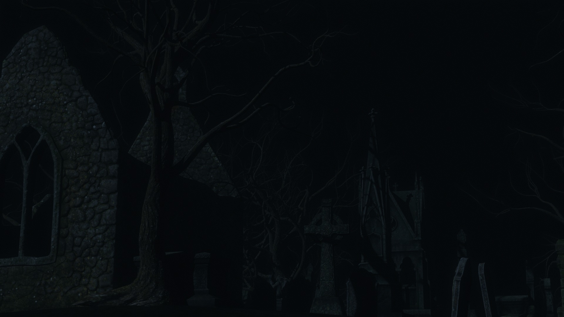 Graveyard and Ghosts Low-poly 3D model_45