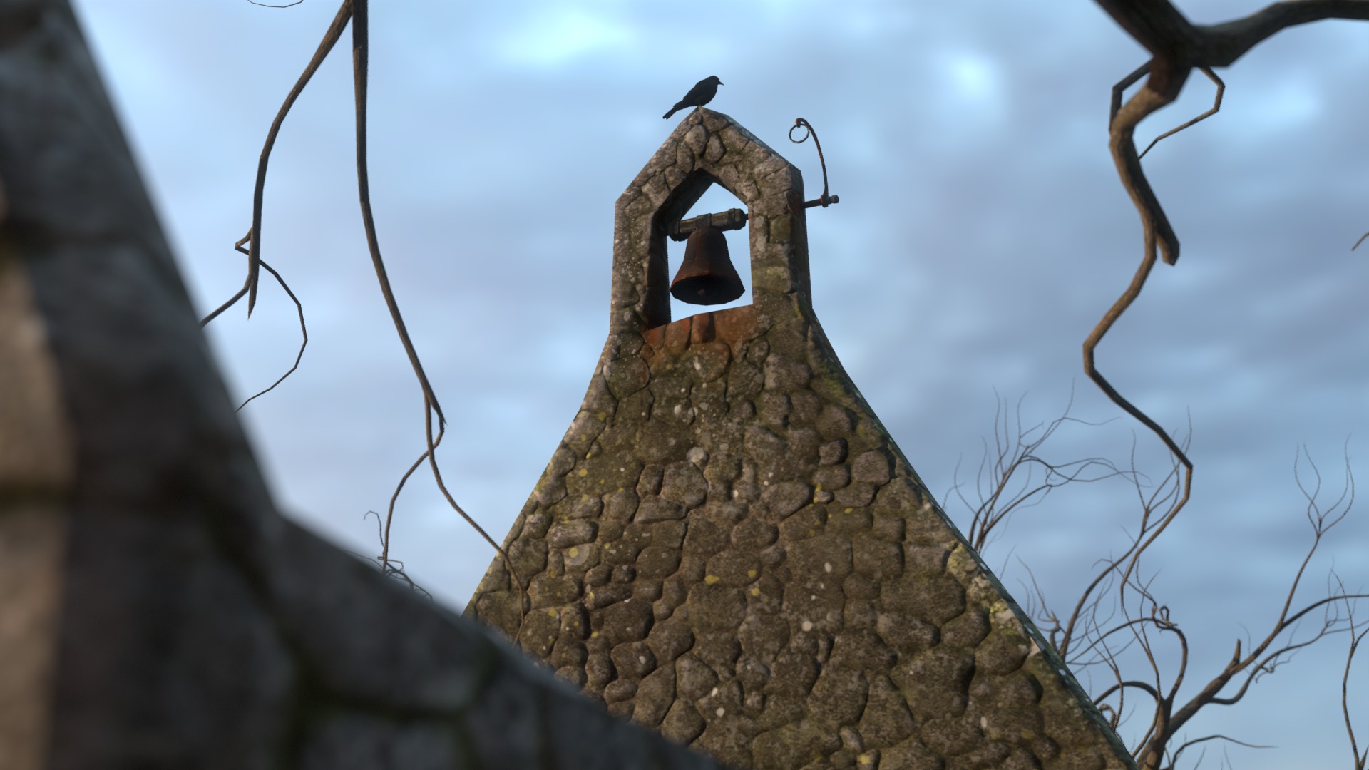 Graveyard and Ghosts Low-poly 3D model_7