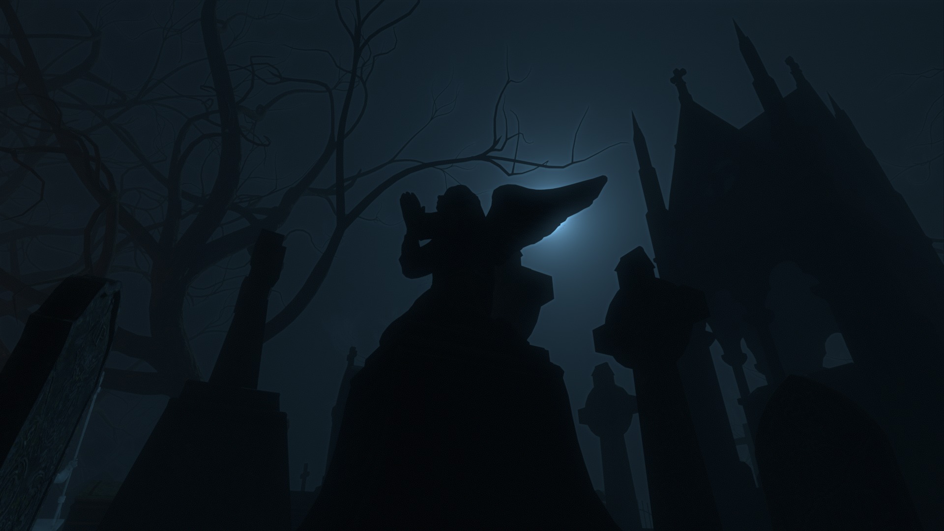 Graveyard and Ghosts Low-poly 3D model_60