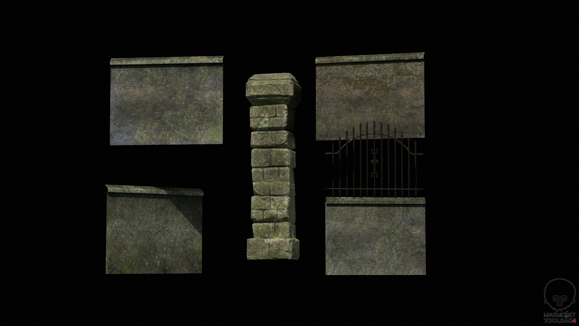 Graveyard and Ghosts Low-poly 3D model_91