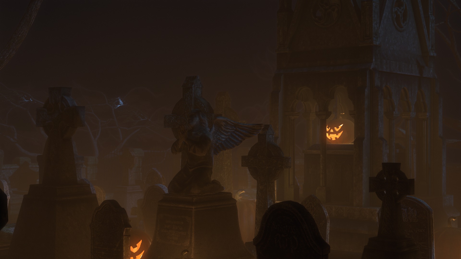 Graveyard and Ghosts Low-poly 3D model_65