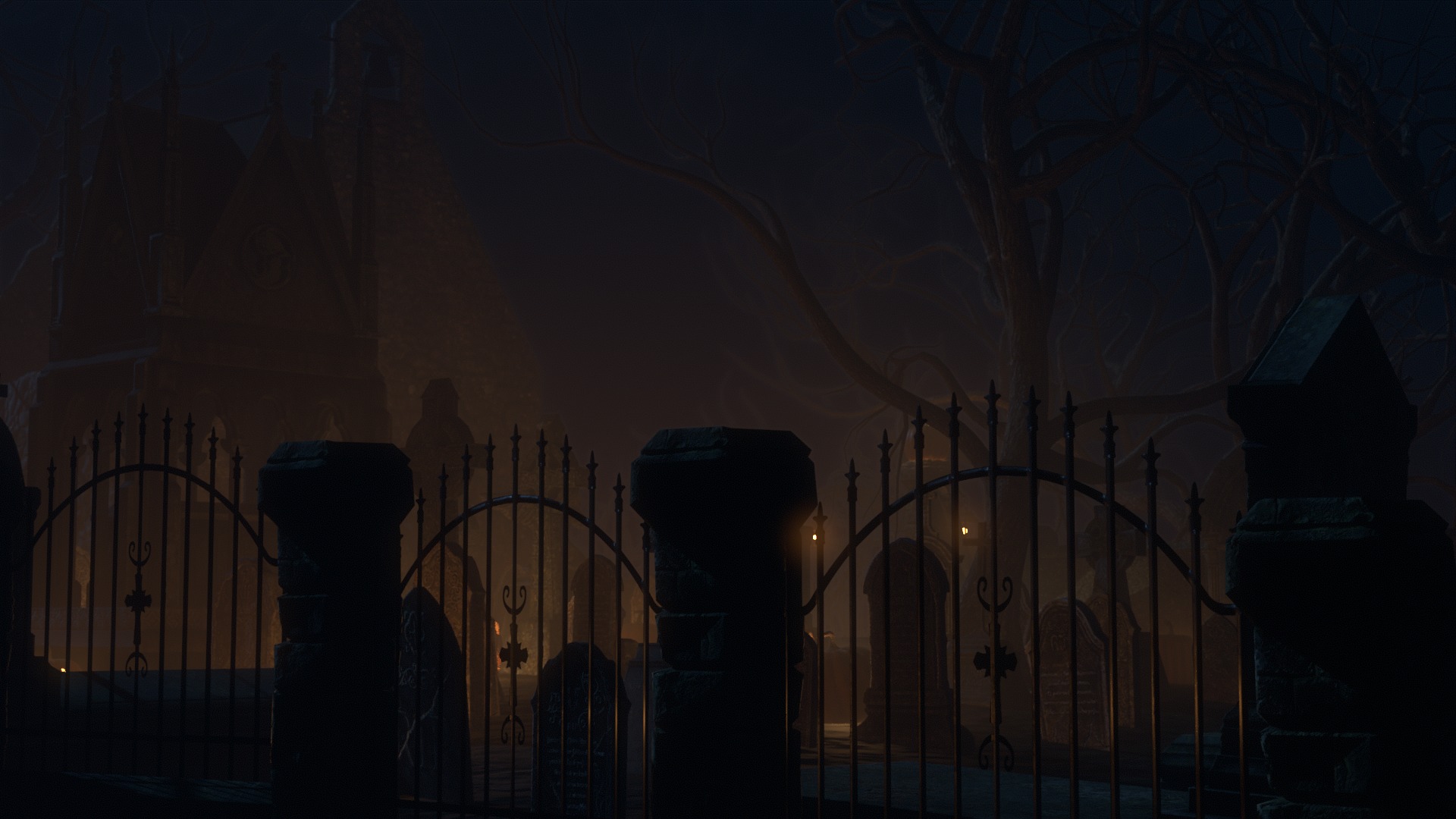 Graveyard and Ghosts Low-poly 3D model_64