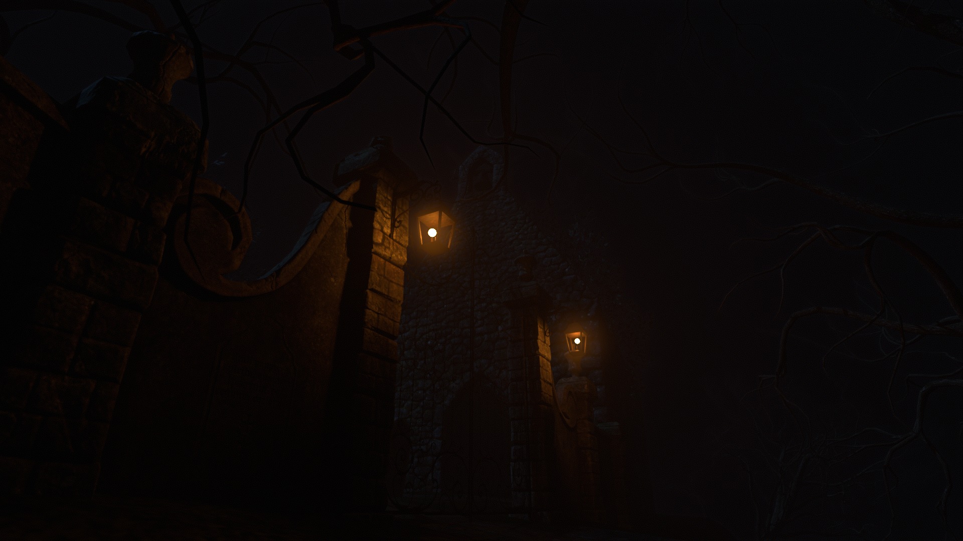 Graveyard and Ghosts Low-poly 3D model_52