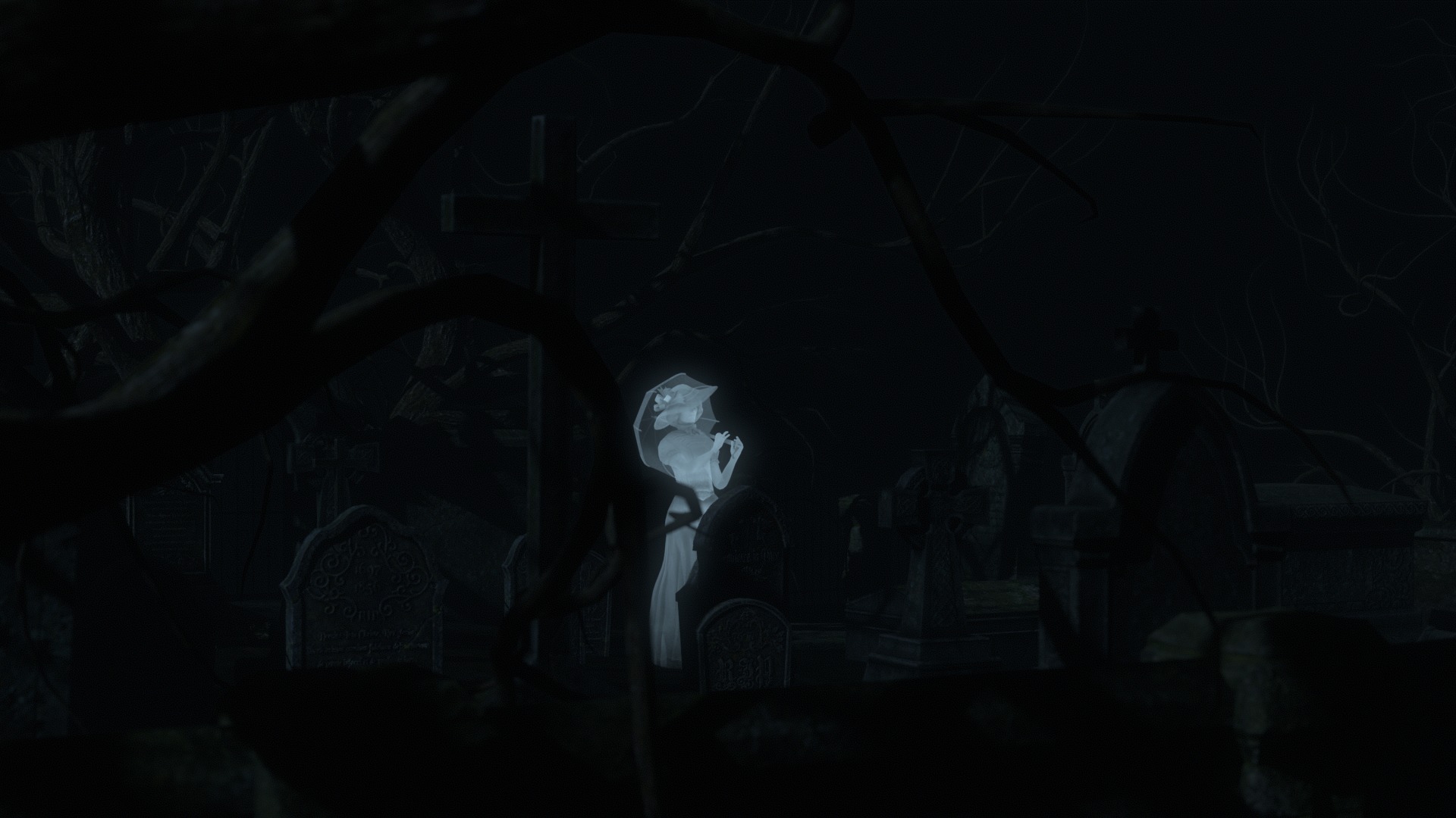 Graveyard and Ghosts Low-poly 3D model_71