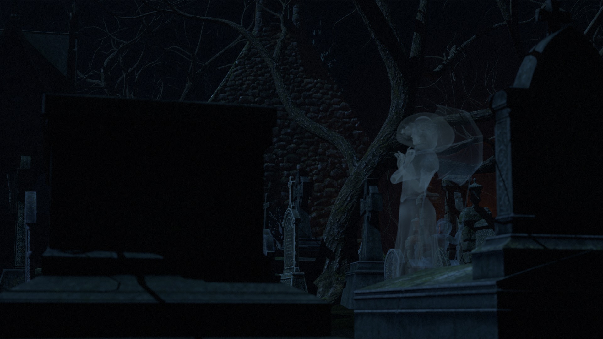 Graveyard and Ghosts Low-poly 3D model_58