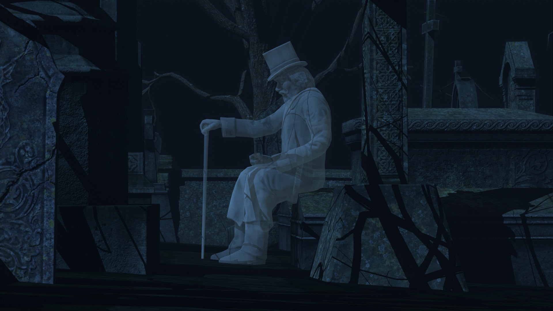 Graveyard and Ghosts Low-poly 3D model_57