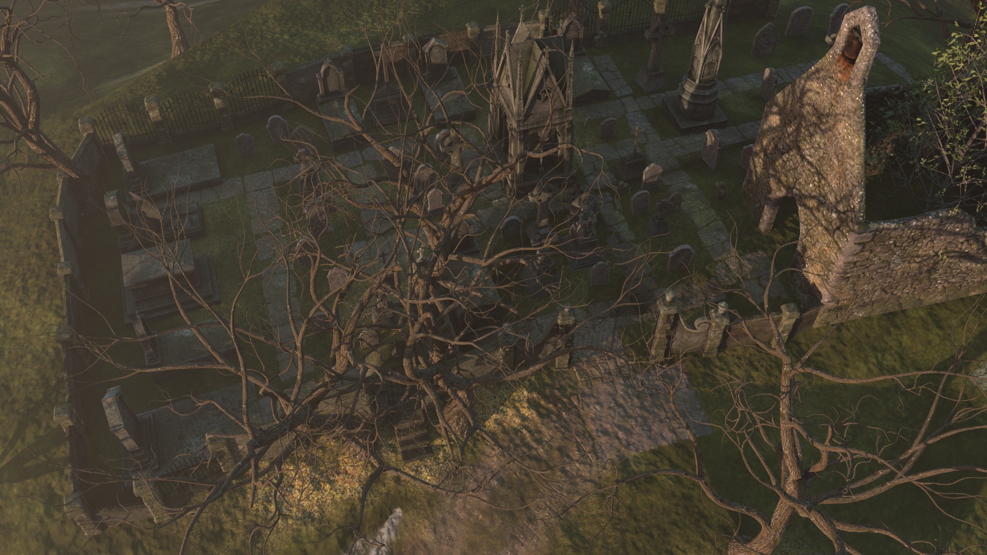 Graveyard and Ghosts Low-poly 3D model_24