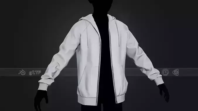 White Open Hoodie Style 1
