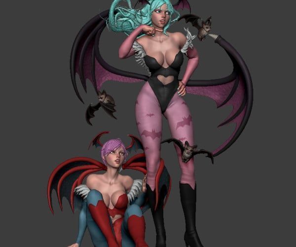 Morrigan Fan art model Zbrush Low-poly 3D model_3