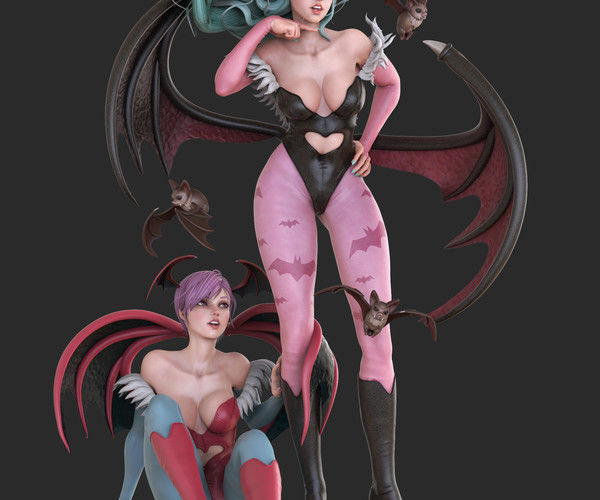 Morrigan Fan art model Zbrush Low-poly 3D model_2