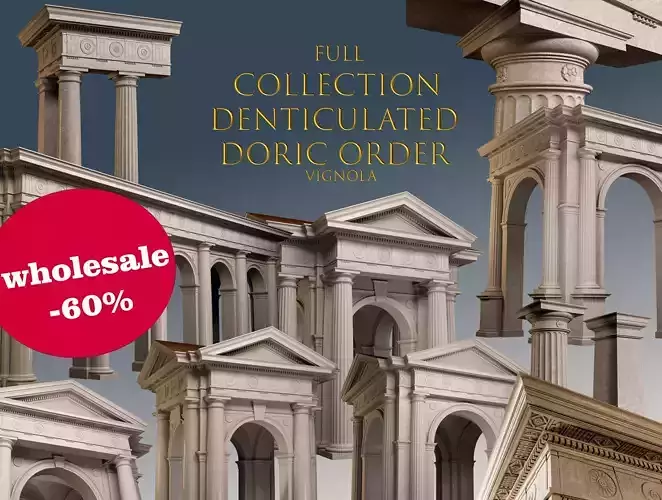 Denticulated Doric order  Vignola full collection 