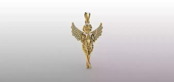 Baby angel pendant 3D print model 3D print model