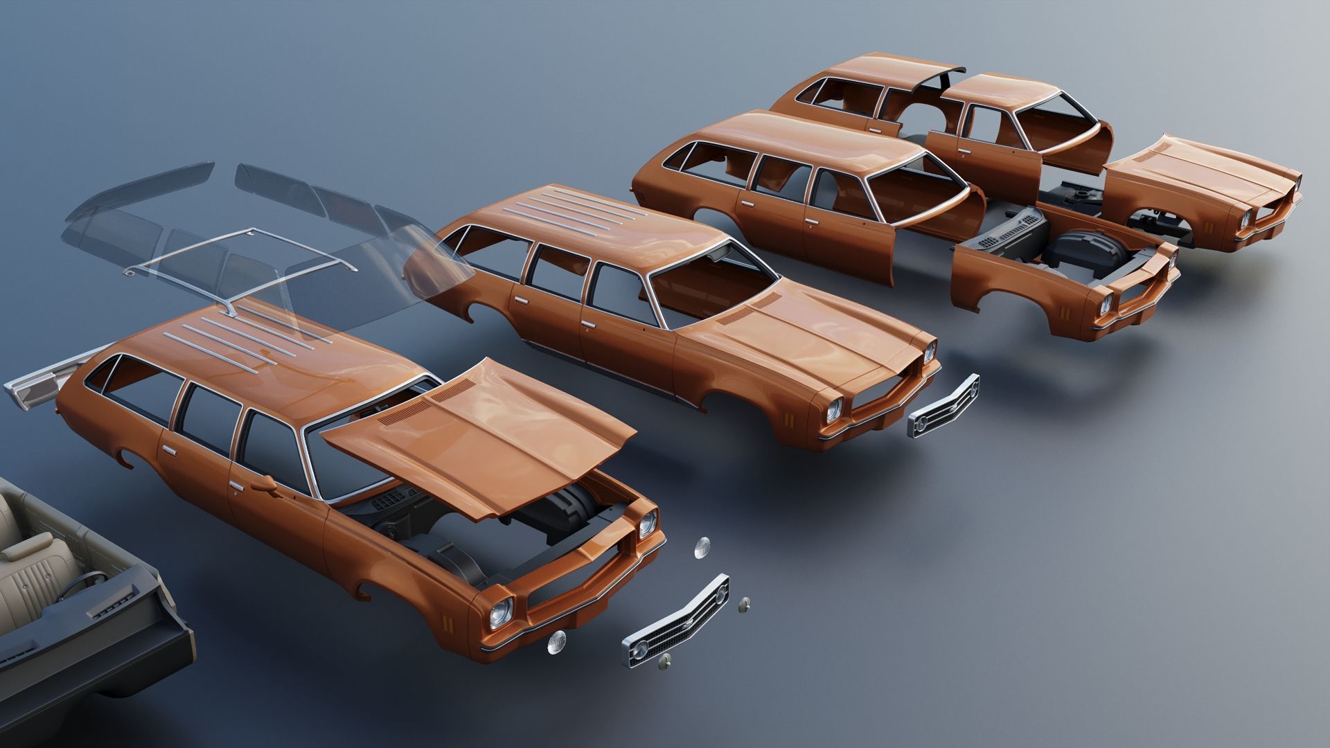 Chevrolet Chevelle Laguna Wagon 1973 3D print model_23