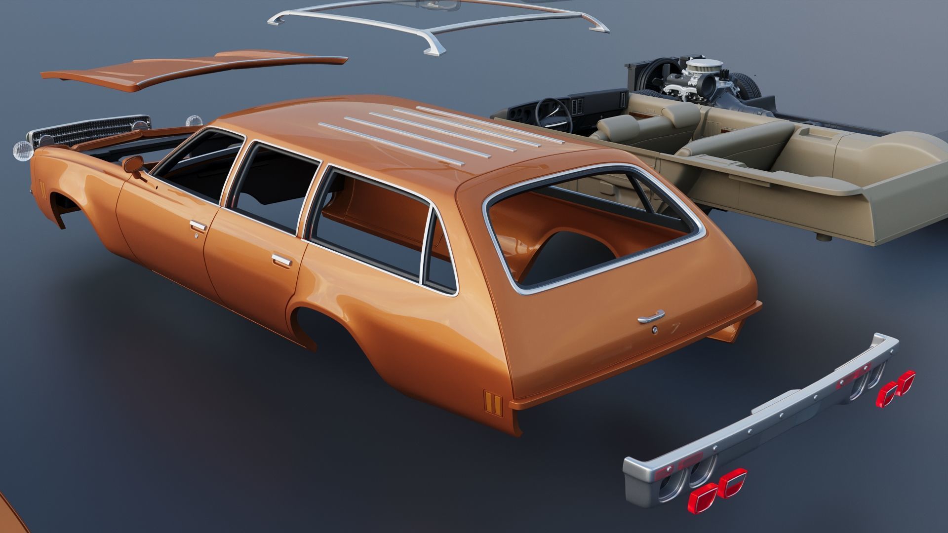 Chevrolet Chevelle Laguna Wagon 1973 3D print model_21
