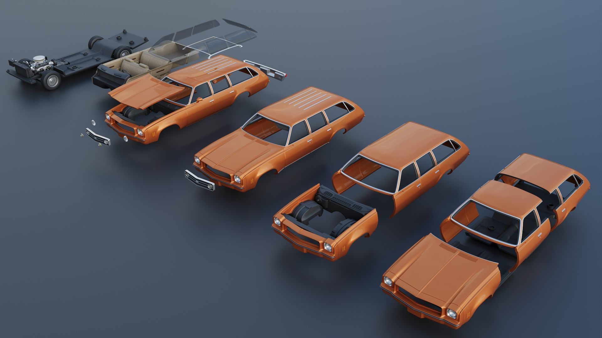 Chevrolet Chevelle Laguna Wagon 1973 3D print model_17