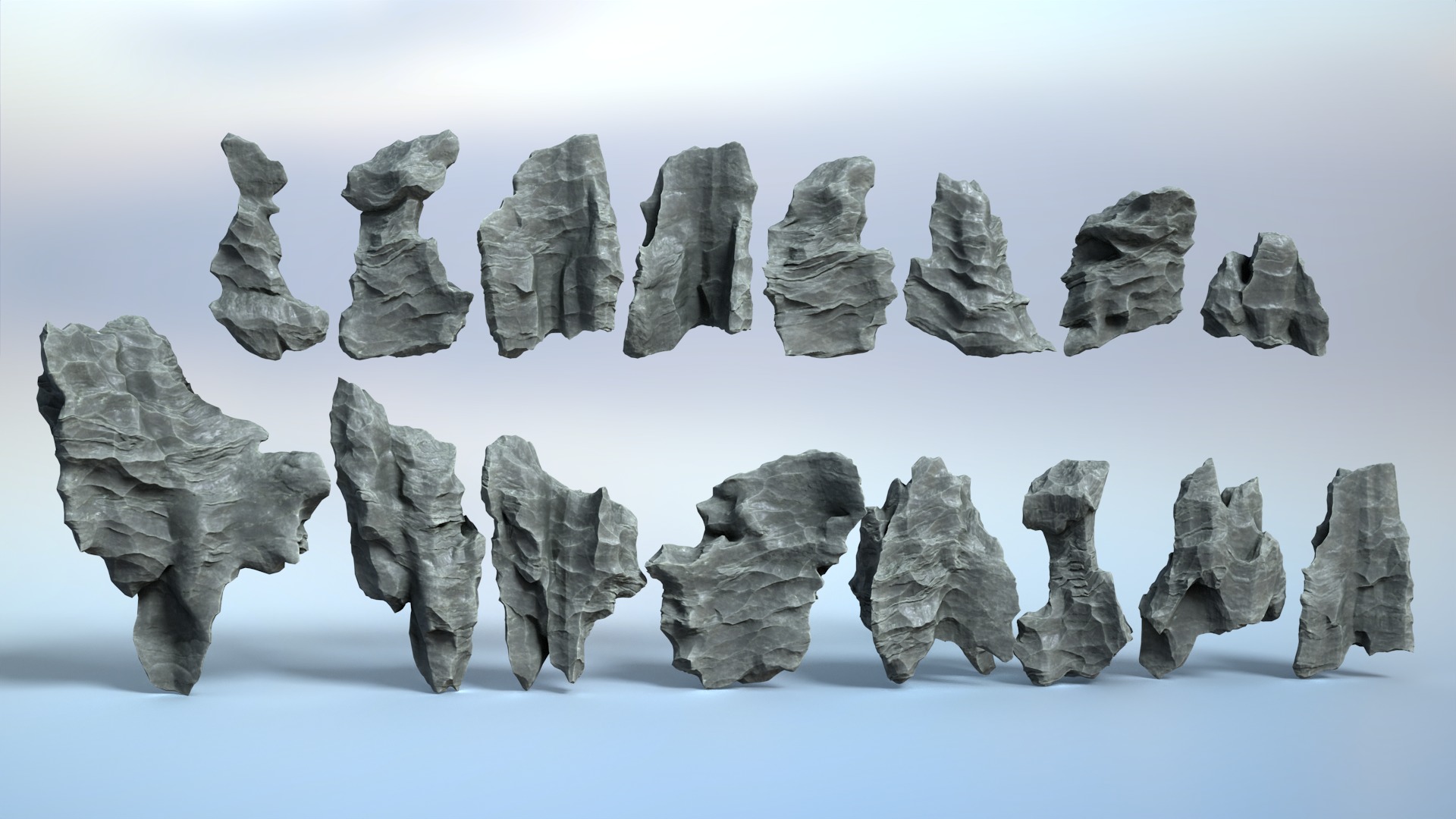 16 Erosion Cave Rocks - 240928 Low-poly 3D model_1