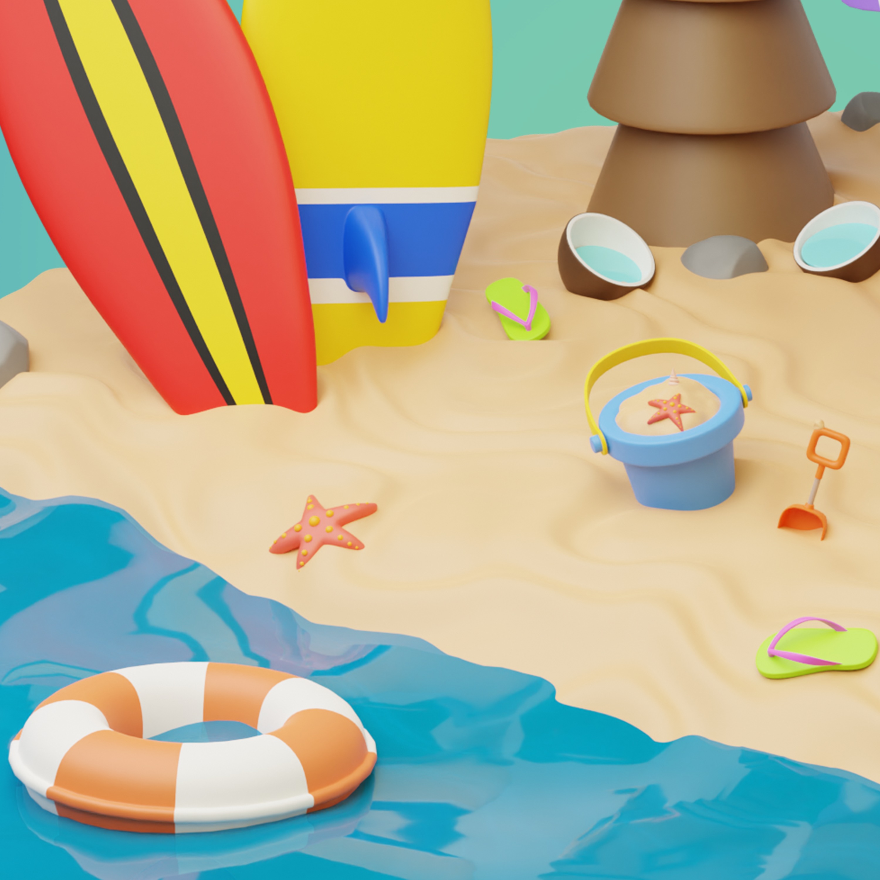 Tropical Beach 3D model_3