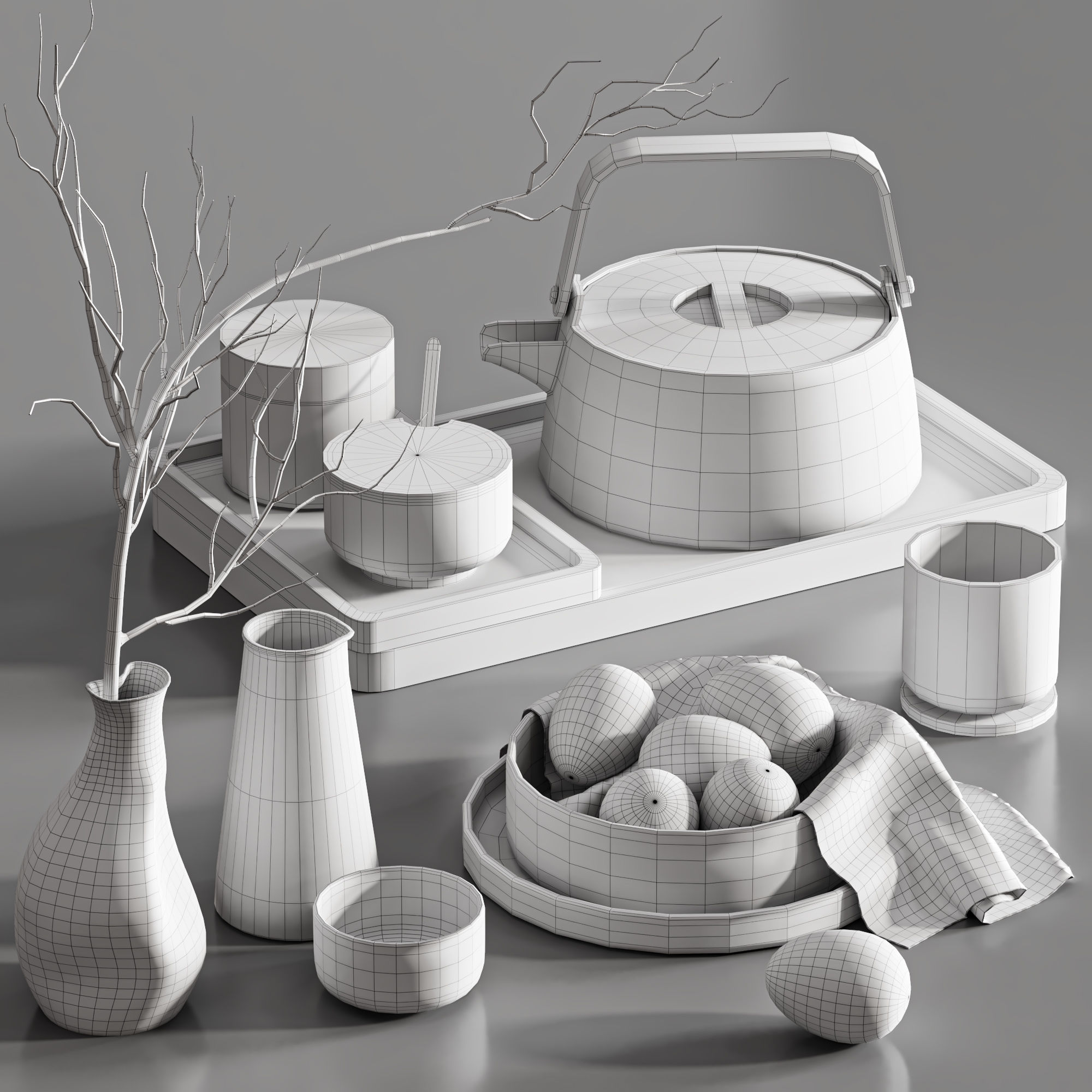 Tableware set01 3D model_4