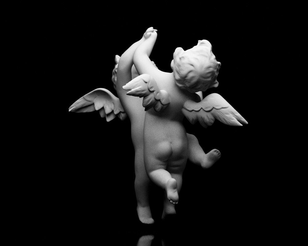 001521 Heavenly Melodies Angels in Embrace 3D print model_12