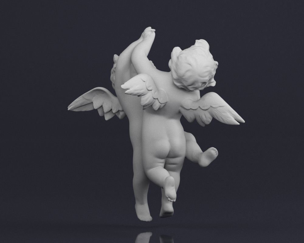 001521 Heavenly Melodies Angels in Embrace 3D print model_3