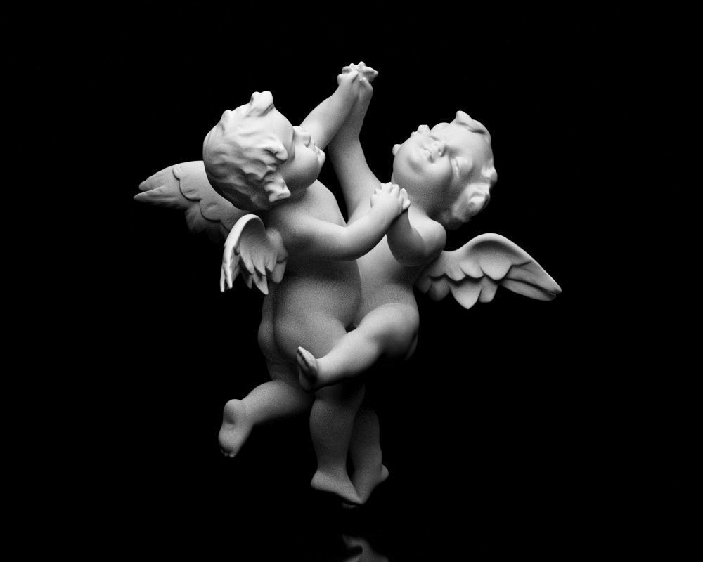 001521 Heavenly Melodies Angels in Embrace 3D print model_10
